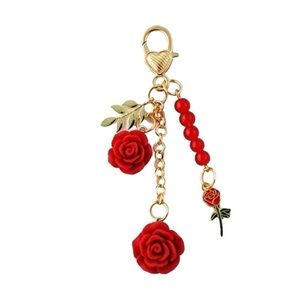 Red Roses Bag Charm/Keychain New in Packaging